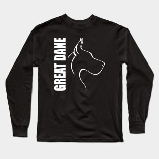 Great Dane profile dog lover Long Sleeve T-Shirt